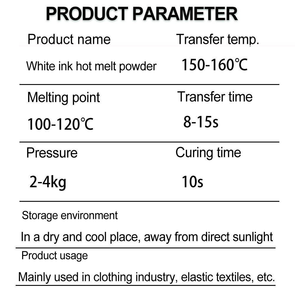 Melt Ink White Ink Hot Melt Powder for Direct to Film Printing – Sunika