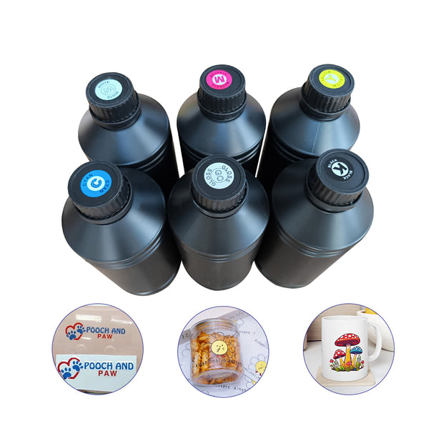 Sunika Ink for UV Printer CMYK+W+V 500ml/1000ml Special Ink